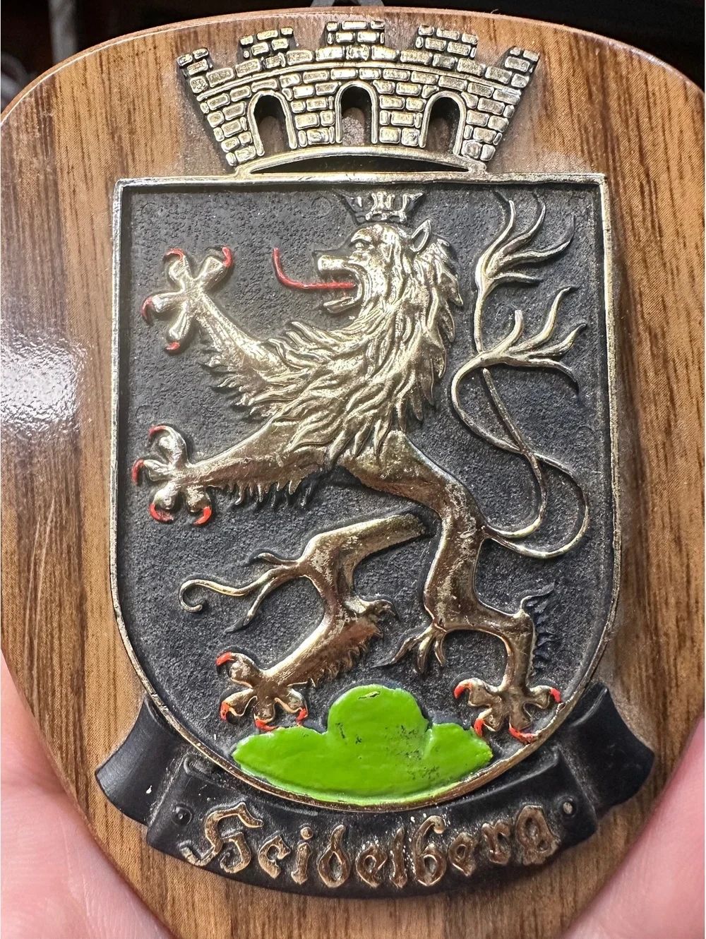 Vintage Heidelberg Crest Wooden Plaque Wall Hanging